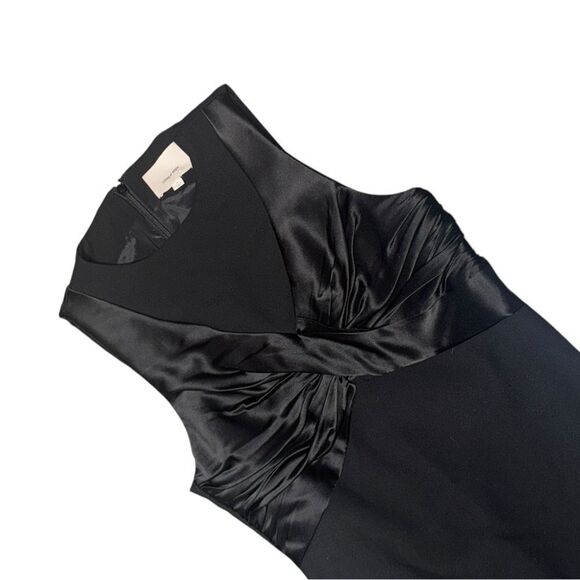 CINQ A SEPT Adelise Black Crossover Sleeveless Sheath Midi Cocktail Dress sz4 - Picture 3 of 8